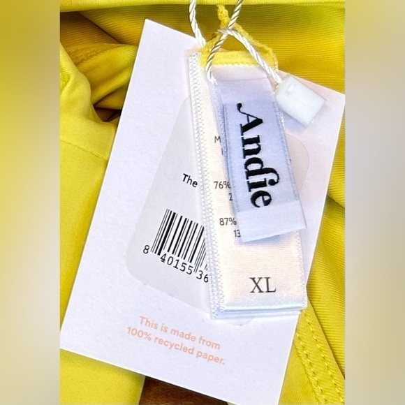 NWT Andie Swim Cheeky Bottom in Yellow, Medium Rise, High Leg Cut, XL - Picture 7 of 14